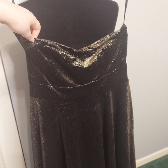 Free People Shattered Foil Fit and Flare Dress Size Small Strapless - Picture 2 of 12